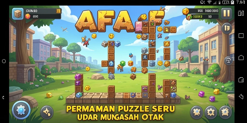 Screenshot gameplay AFAF menampilkan level puzzle yang menarik.
