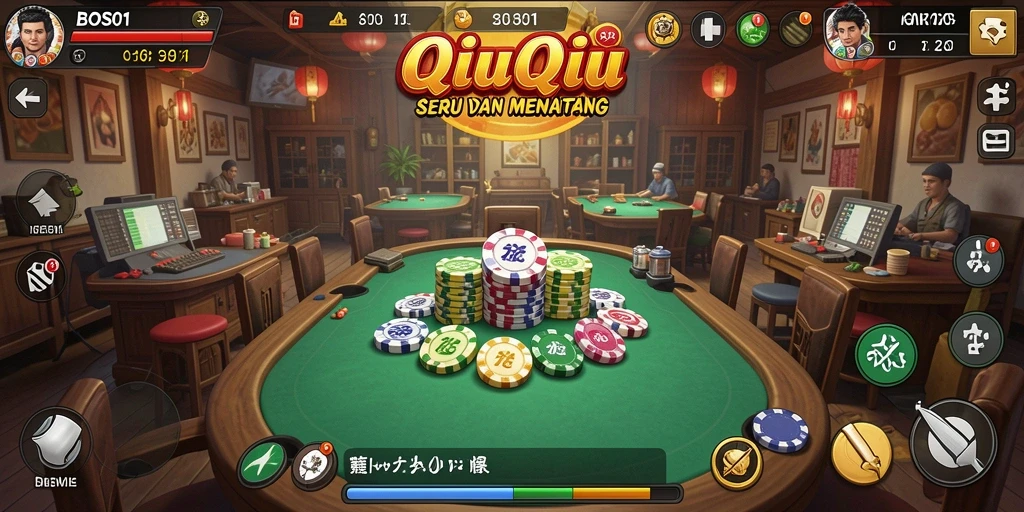 Tampilan gameplay menarik dari BOS01 dalam permainan QiuQiu.