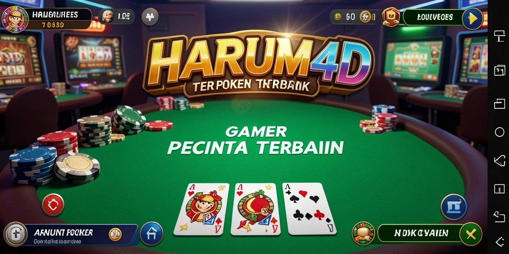Screenshot gameplay Poker di HARUM4D menampilkan pemain yang bersaing di meja.