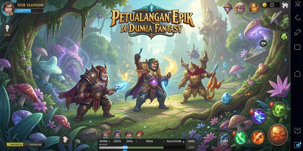Screenshot ID098 menunjukkan aksi pertarungan seru dalam RPG.