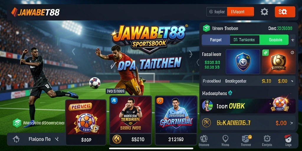 Screenshot utama JAWABET88 menampilkan gameplay seru taruhan Sportsbook.