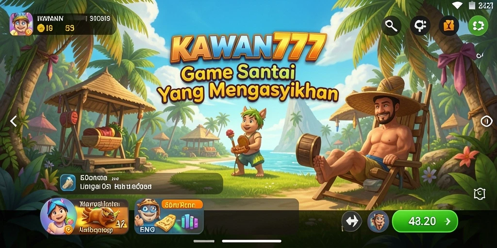 Tampilan penuh warna dan seru dari gameplay KAWAN777.