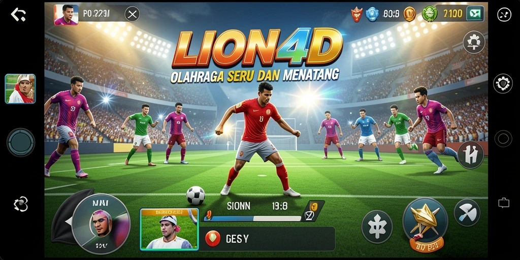 Screenshot menarik dari gameplay LION4D yang penuh aksi olahraga.