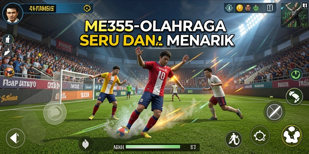 Tampilan screenshot ME355 menampilkan aksi seru dalam pertandingan olahraga.