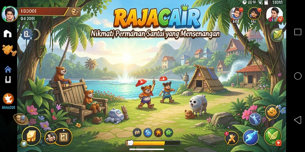 Tampilan gameplay seru di RAJACAIR yang penuh warna.