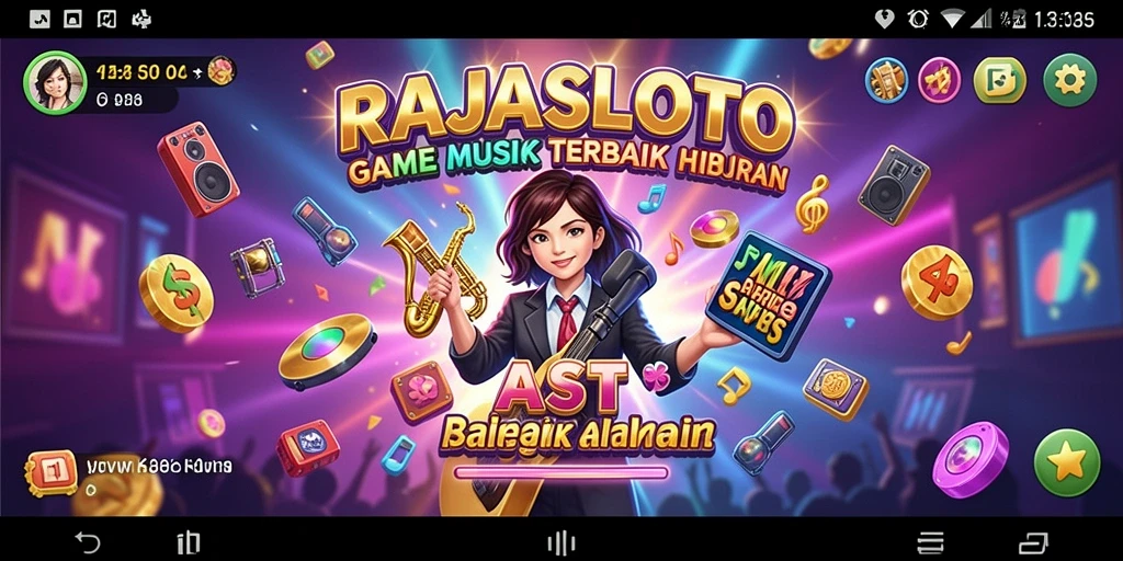 Tampilan gameplay RAJASLOTO yang menampilkan keseruan permainan musik.
