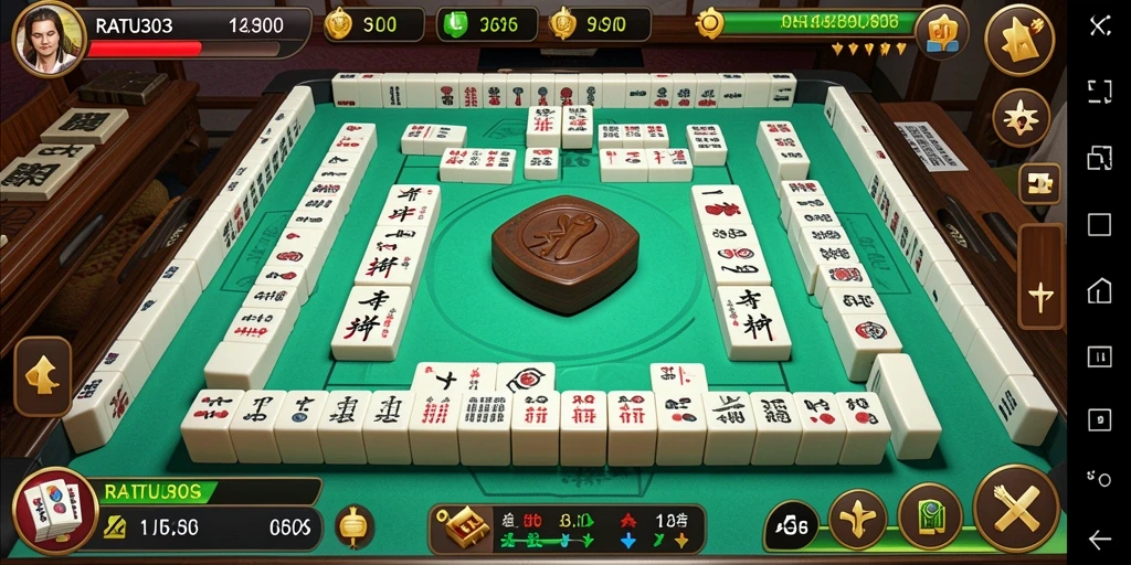 Screenshot gameplay RATU303 yang menampilkan papan Mahjong yang menarik.