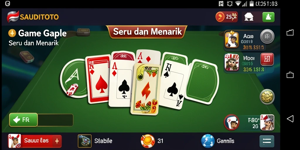 Tampilan gameplay seru dari SAUDITOTO, penuh aksi Gaple.