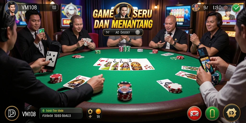 Tampilan menarik dari gameplay poker di VM108.