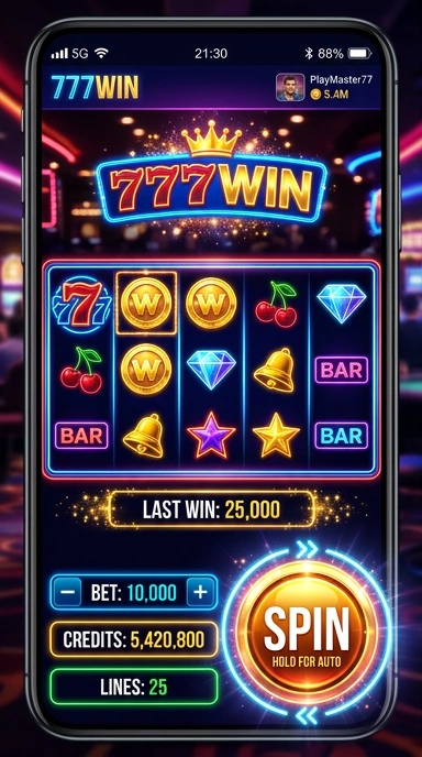 Tampilan antarmuka pengguna 777win yang ramah.